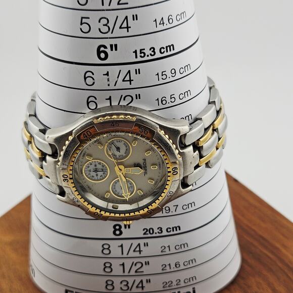 Fossil Two Tone Multifunction Watch Calendar Dial TLC Project Piece BQ-9030 - Picture 7 of 7